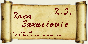 Koča Samuilović vizit kartica